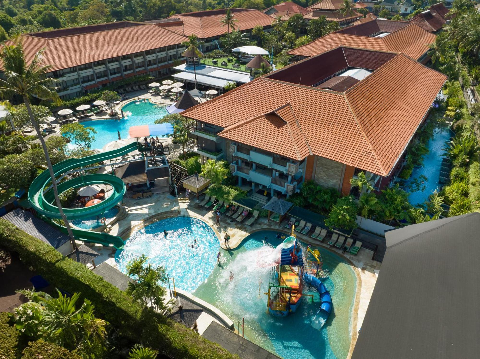 Bali Dynasty Resort Kuta Lombok Exterior foto Waterbom Bali aerial view